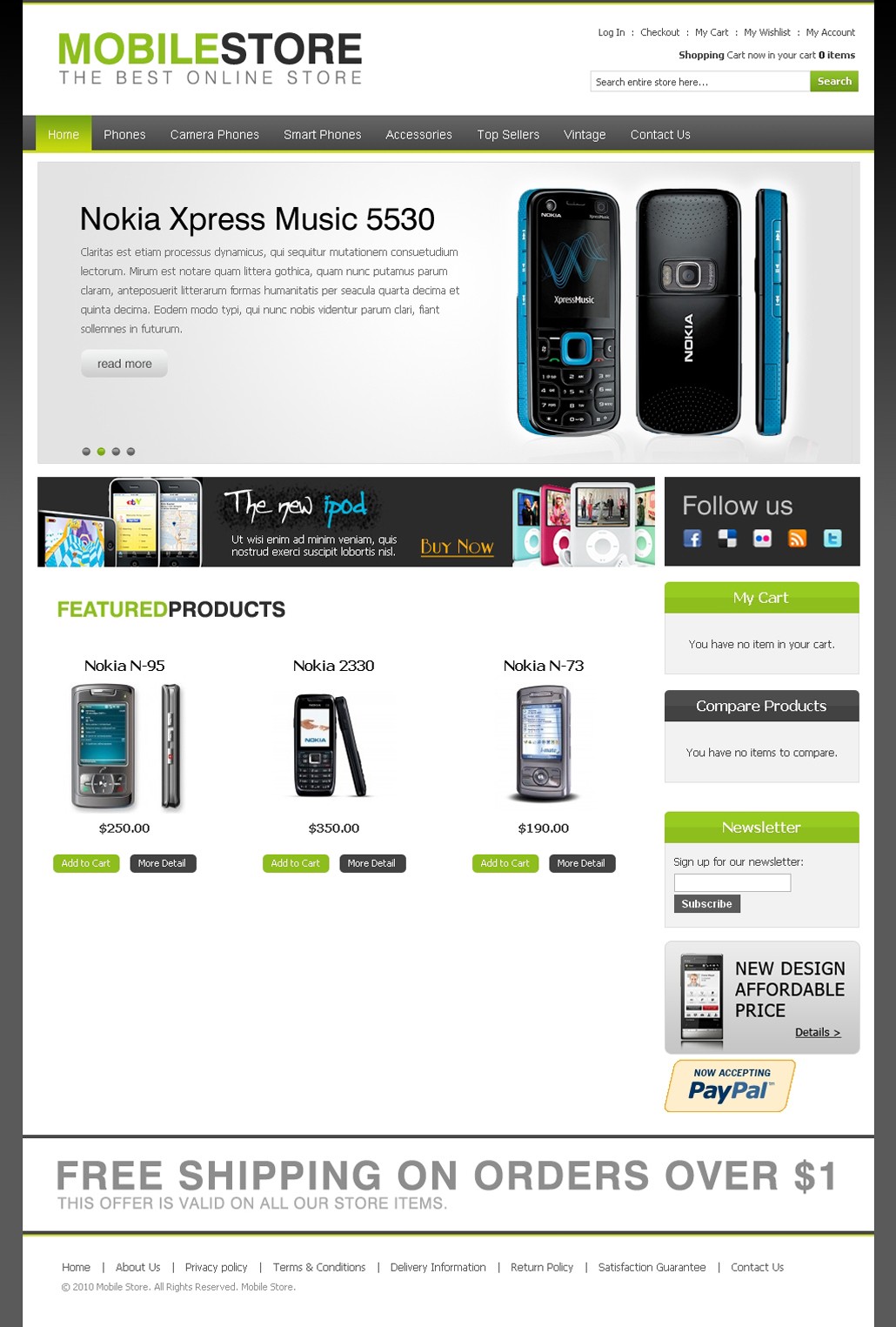 Mobile Store Magento Theme 