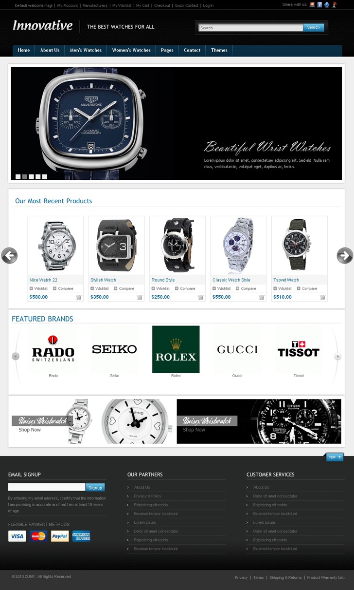 Luxury Watches for Men and Women – Premium Magento Themes
