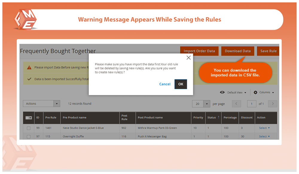 Display Warning Message While Importing Data