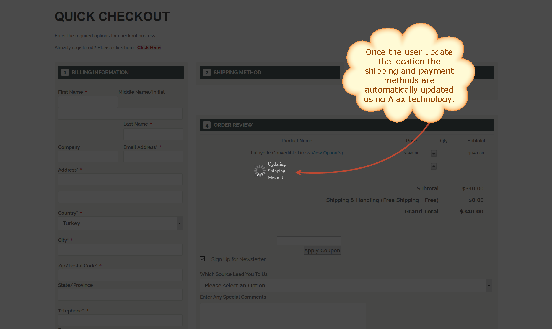 Magento One page Checkout 