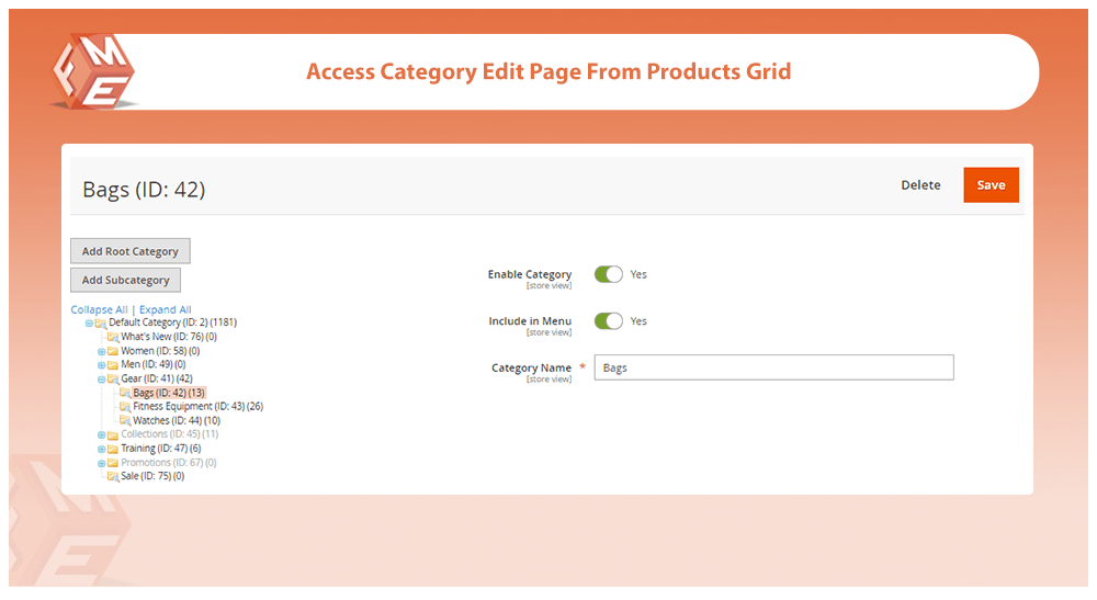 Access Category Page from Product Grid