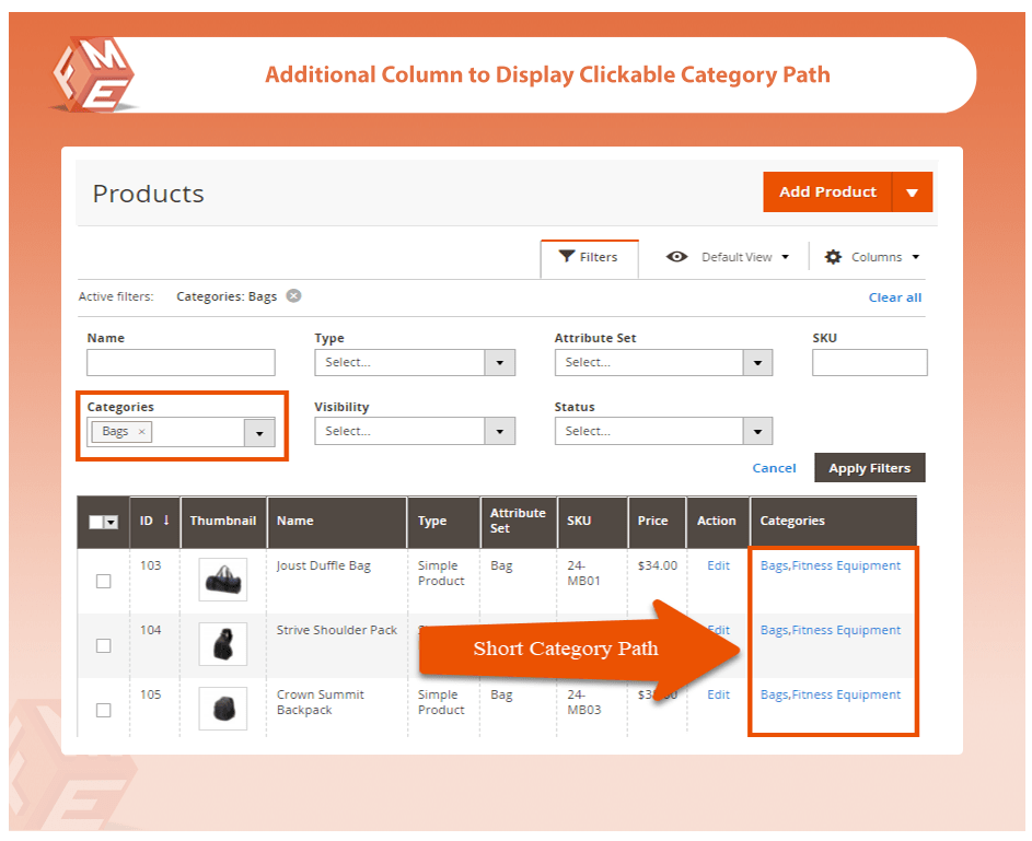 Add Category Column to Product Grid