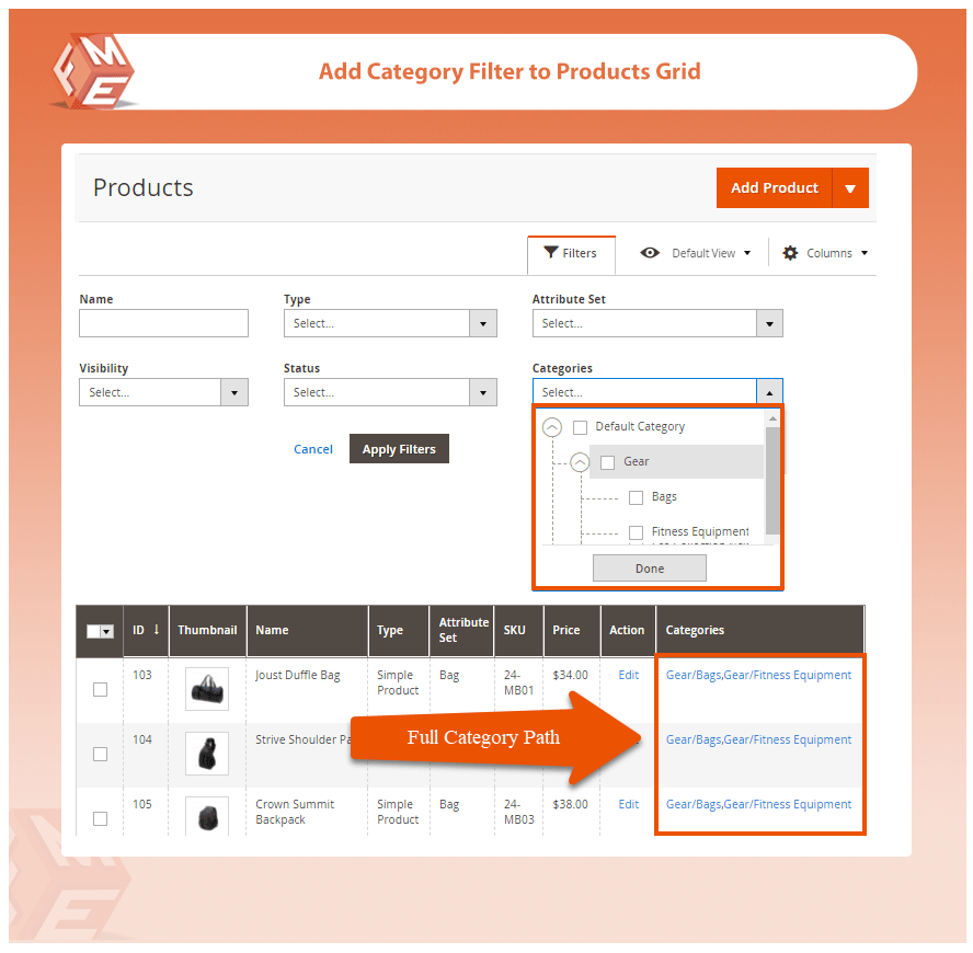 Add Category Filter to Product Grid