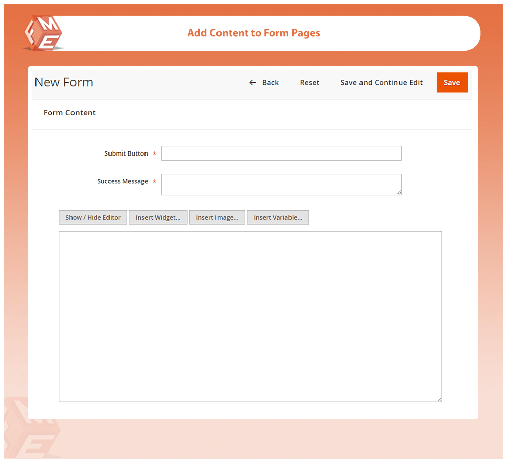 Add Content to Form Pages