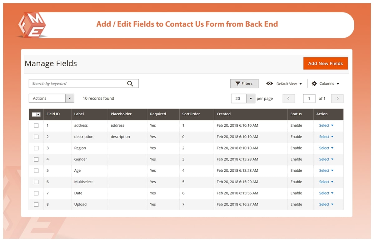 Customize Contact Us Form Fields