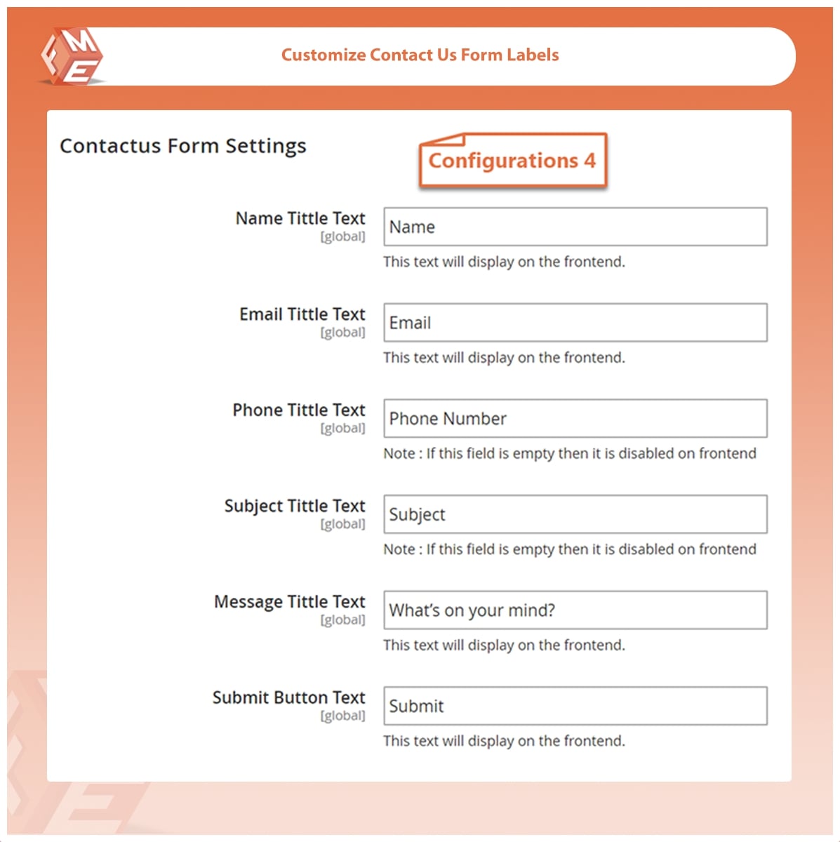 Customize Contact Form Field Labels