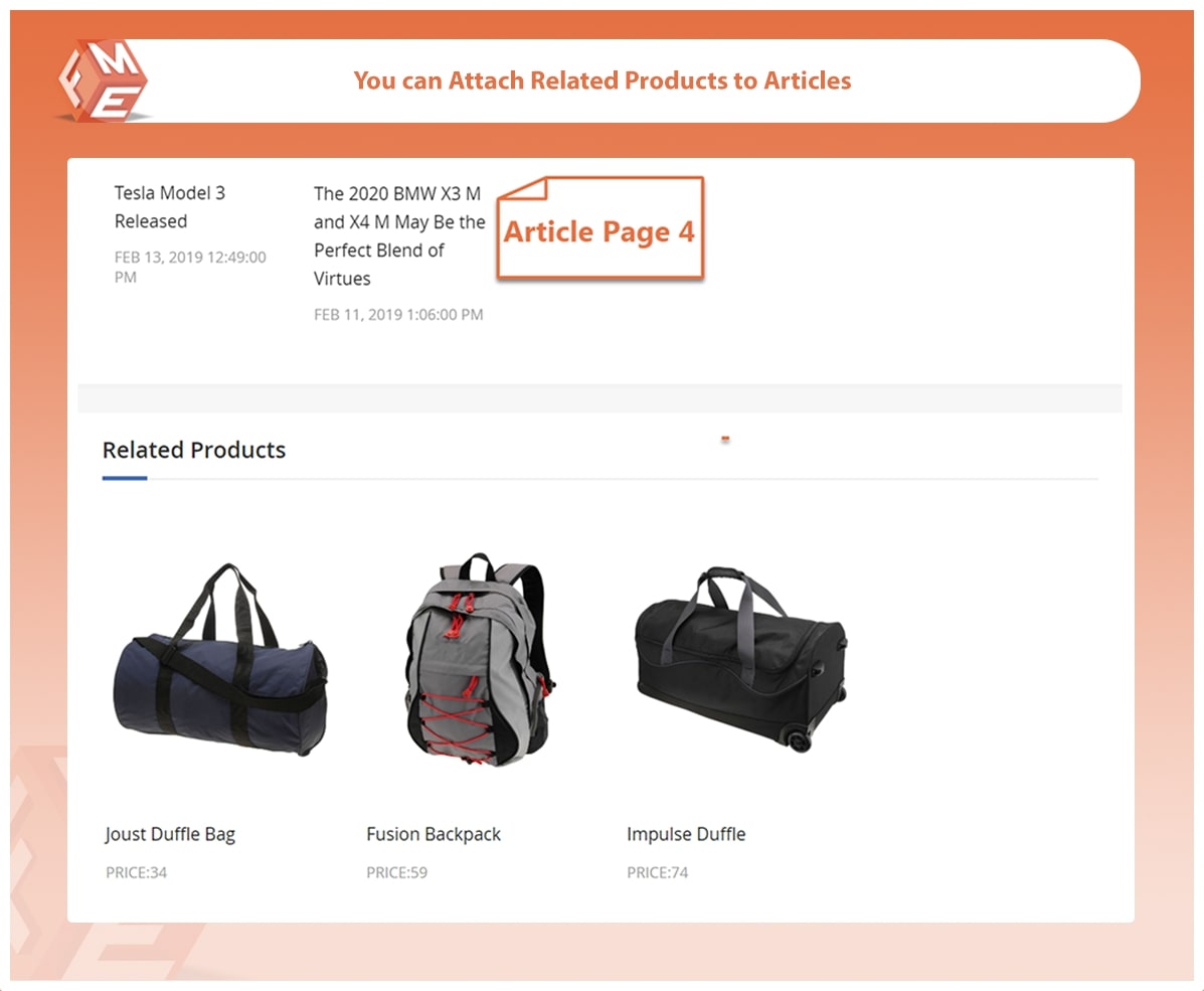 Display Related Products on Article Page