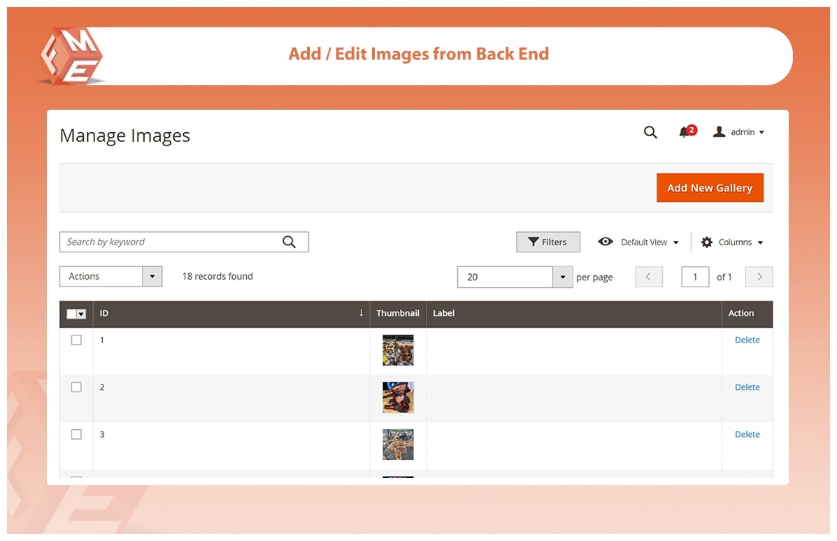 Add/Edit Images From Backend
