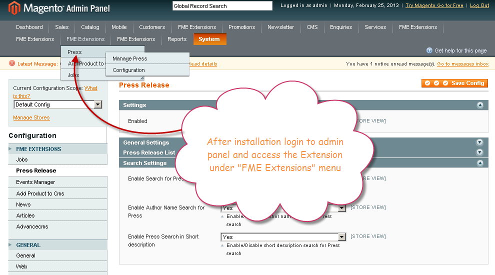 Press Releases Magento Extension