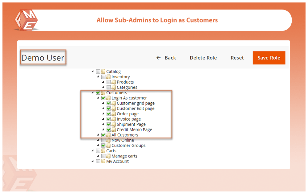 Allow Sub-Admins to Login As Customers