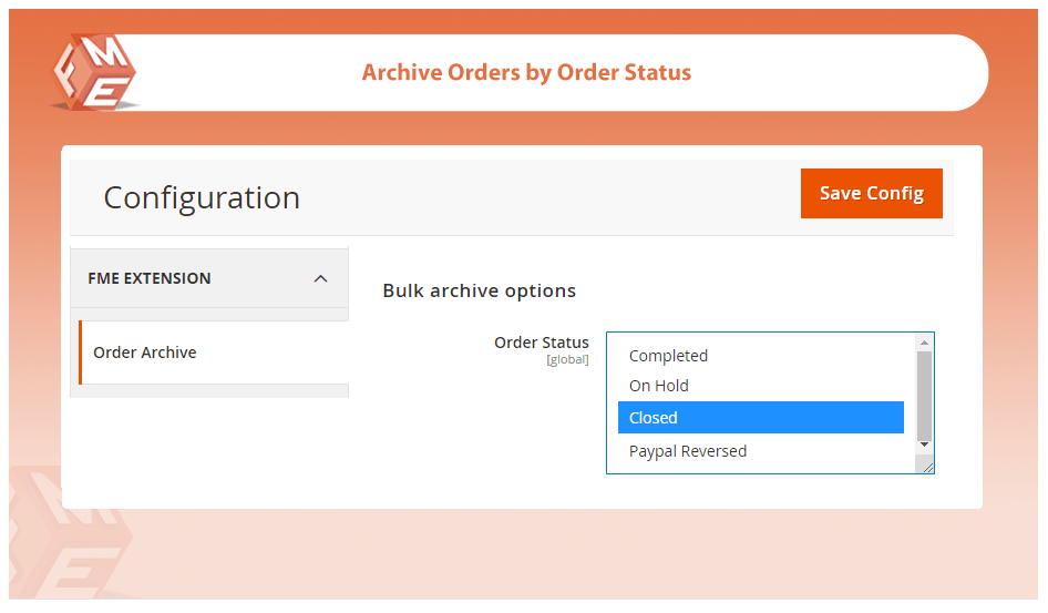 Archive Orders By Order Status