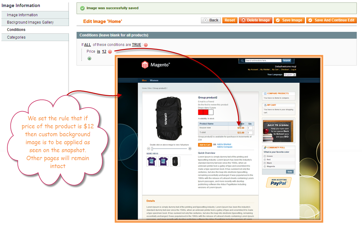 Magento Background Images Extension