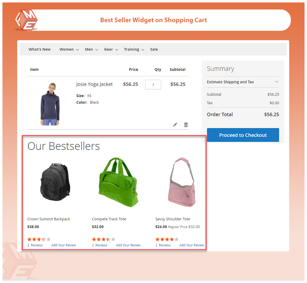 Show Promoting Widget on Shopping Cart