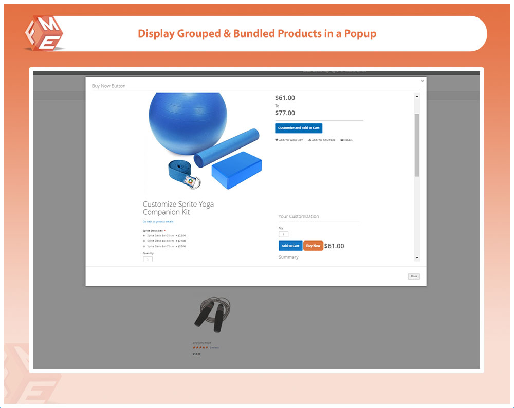 Display Group & Bundle Products In Popup On Category Page
