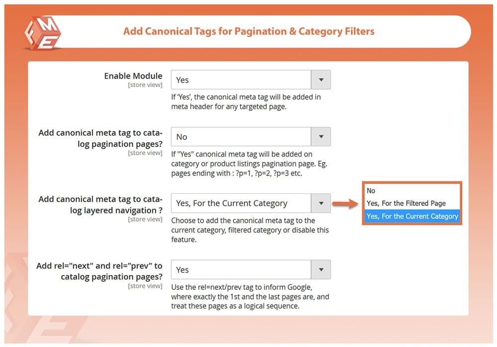 Add Canonical Tag to Pagination Pages & Layered Navigation Filters