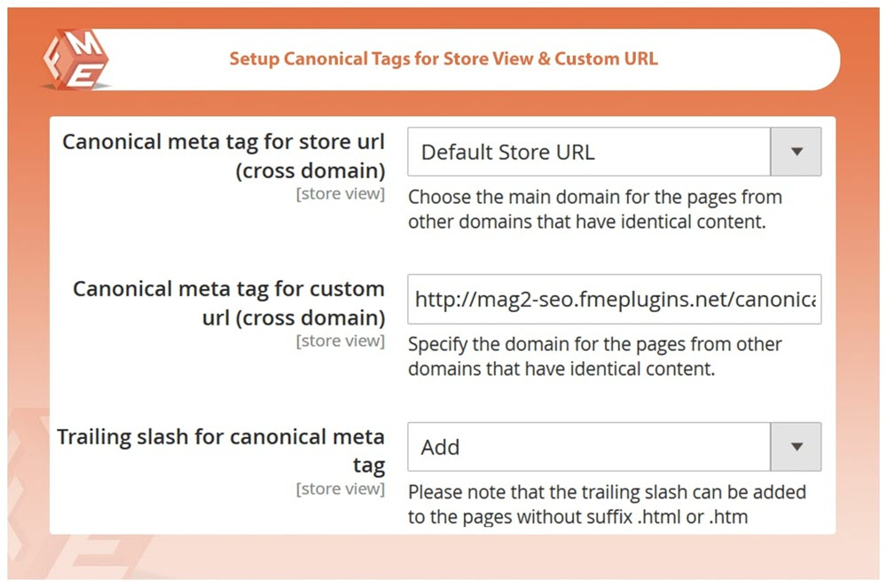 Setup Canonical URL for Custom URL