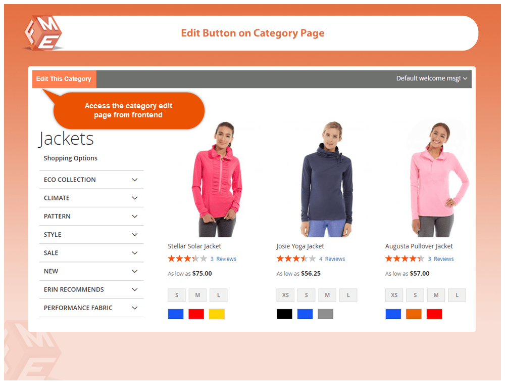 Category Page Edit Button