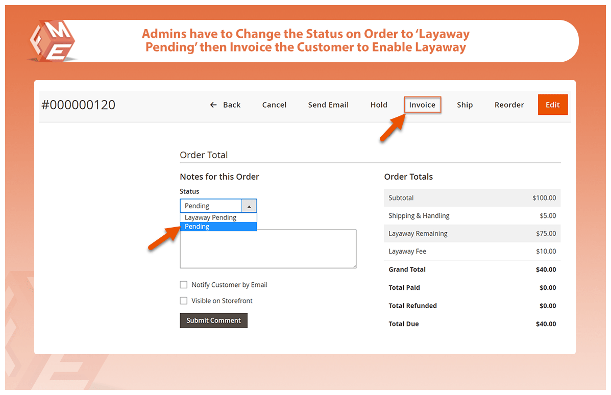 Partial Payment Order Status