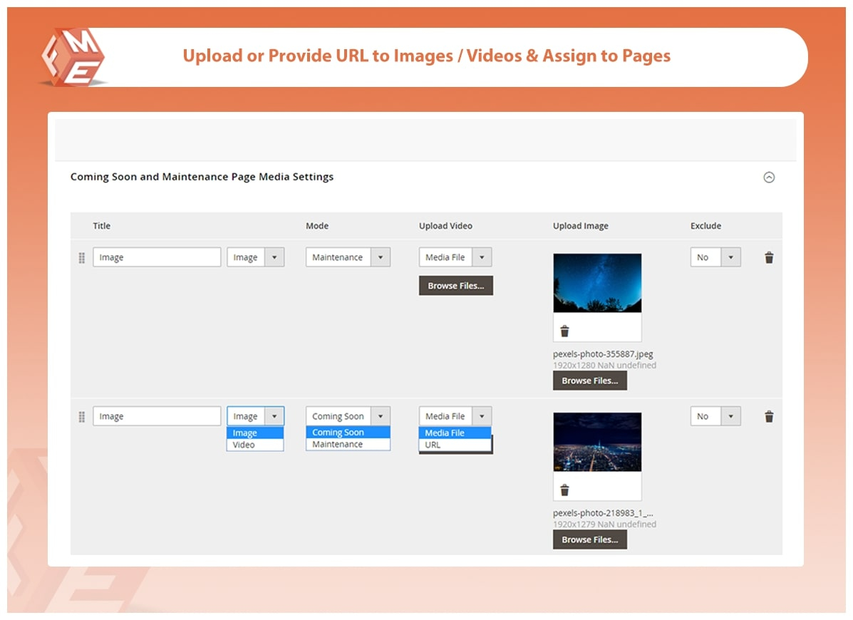 Manage Background Images & Videos