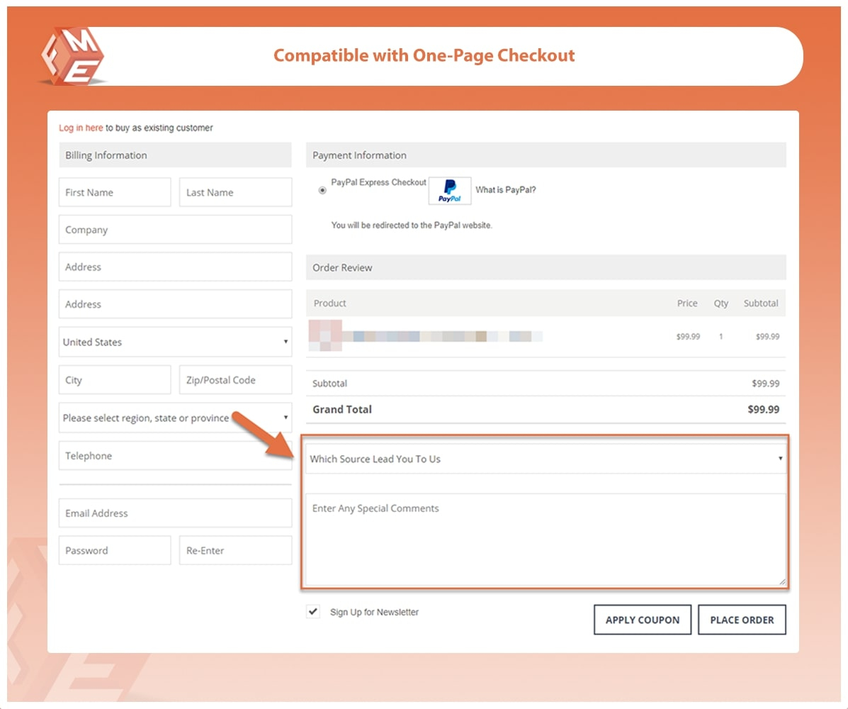 Custom Fields on One Page Checkout