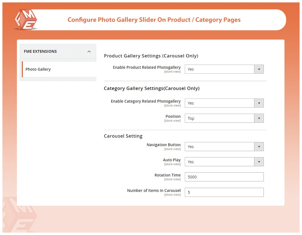 Product & Category Pages Slider Settings