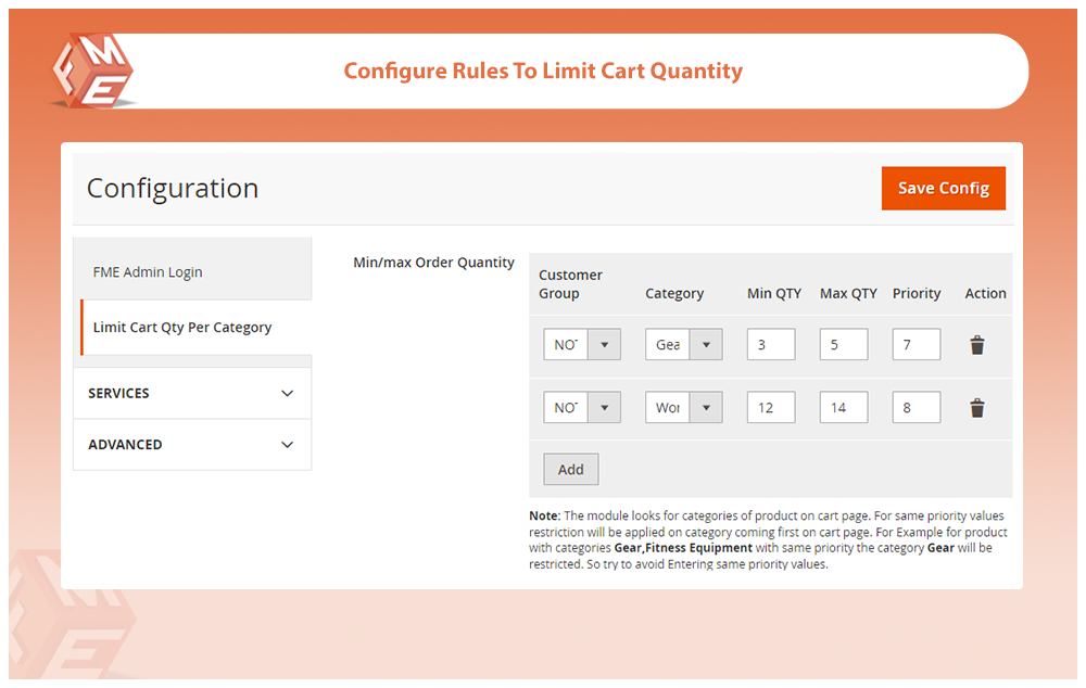 Configure Rules to Limit Cart Qty