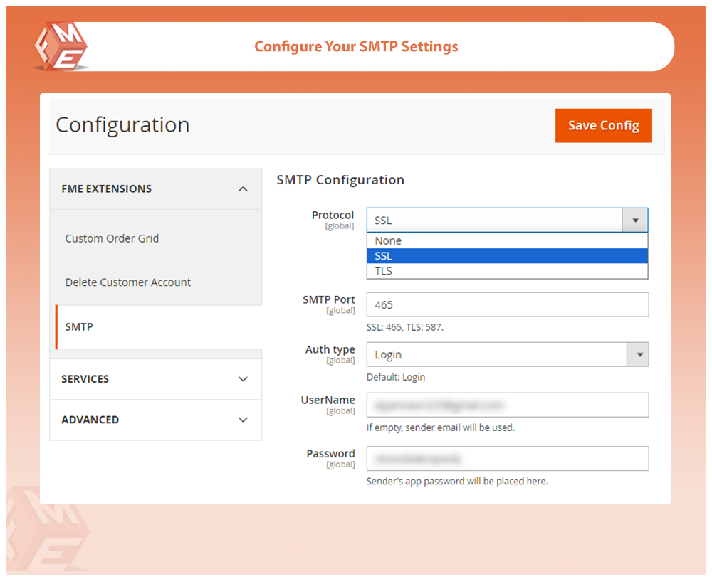 Configure SMTP Settings