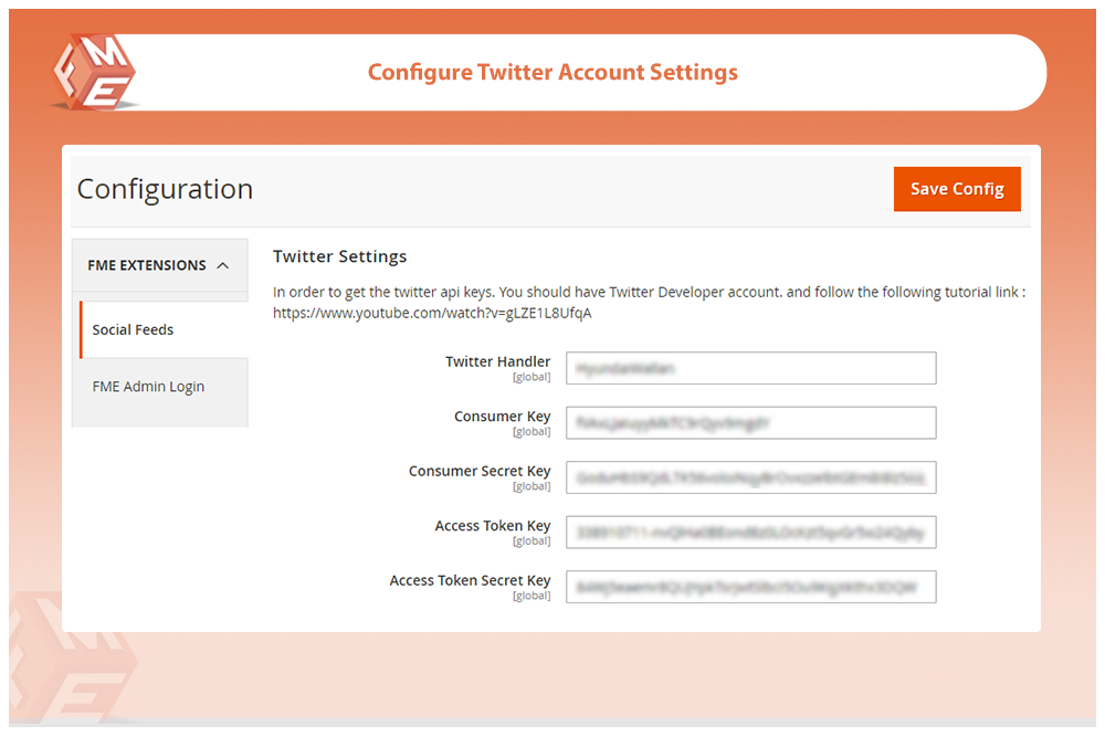 Configure Twitter Account Settings