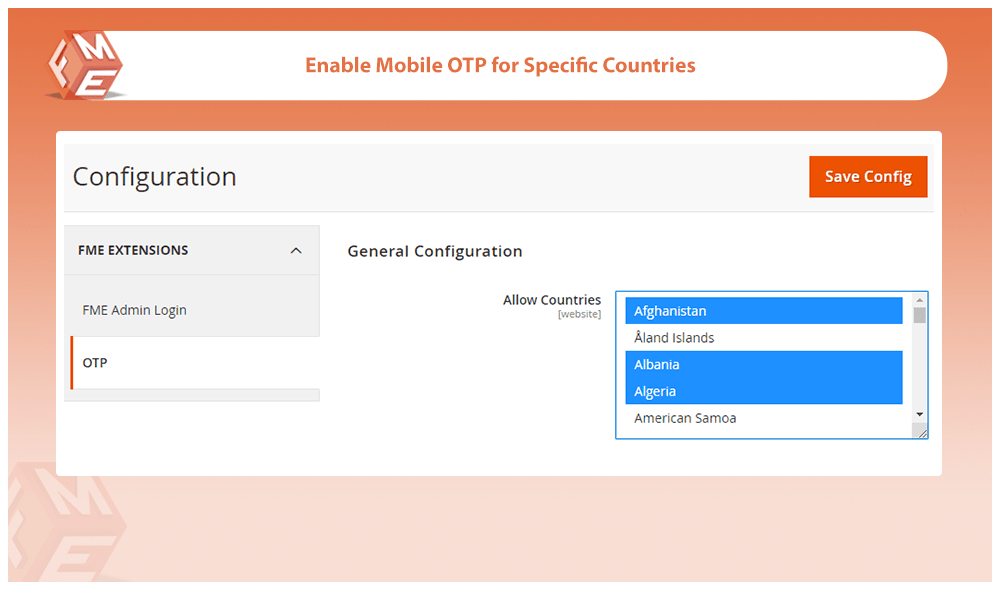 Configure OTP for Specific Countries