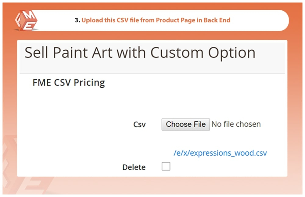 Uploading CSV File on Product Page
