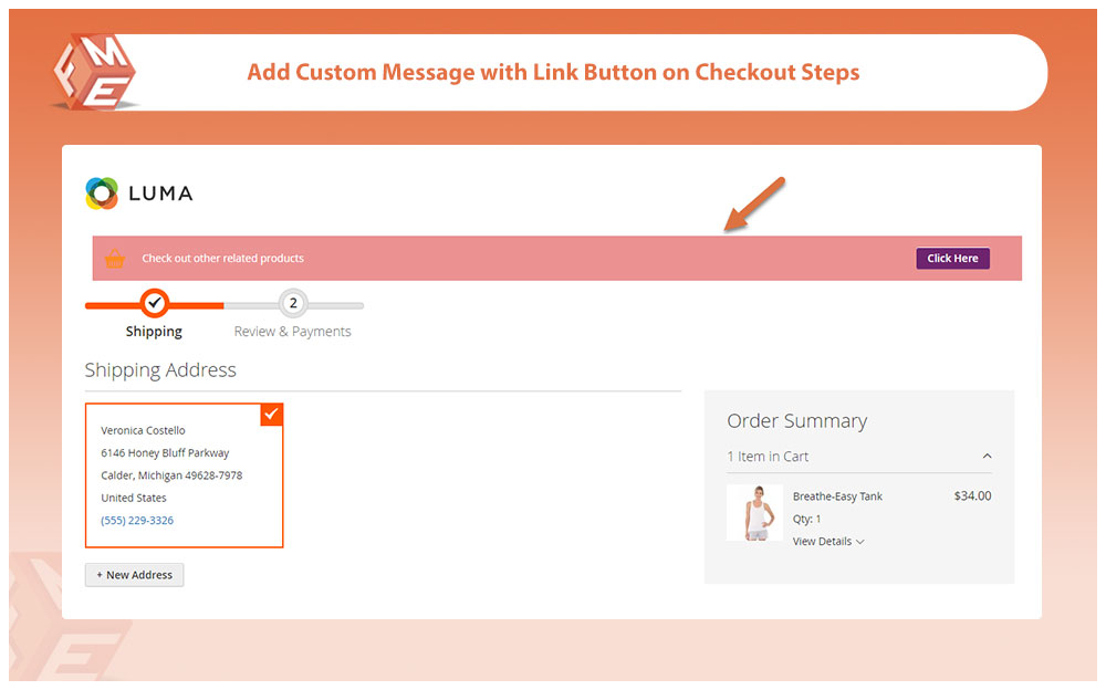 Display Message on Checkout Page