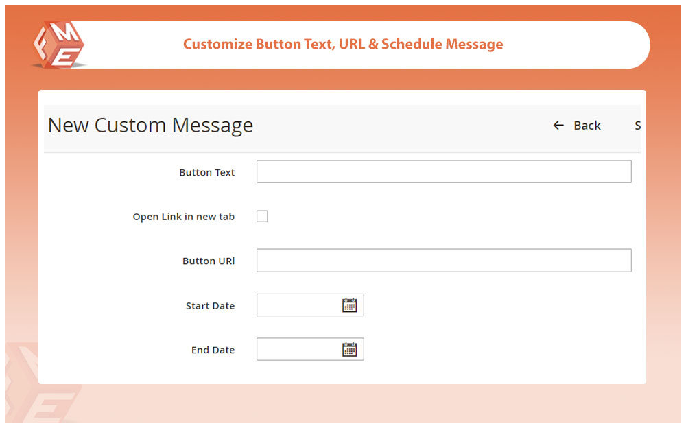 Customize Button Text, URL, Schedule Message