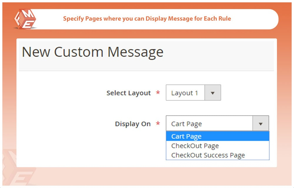 Specify Page for Message Display