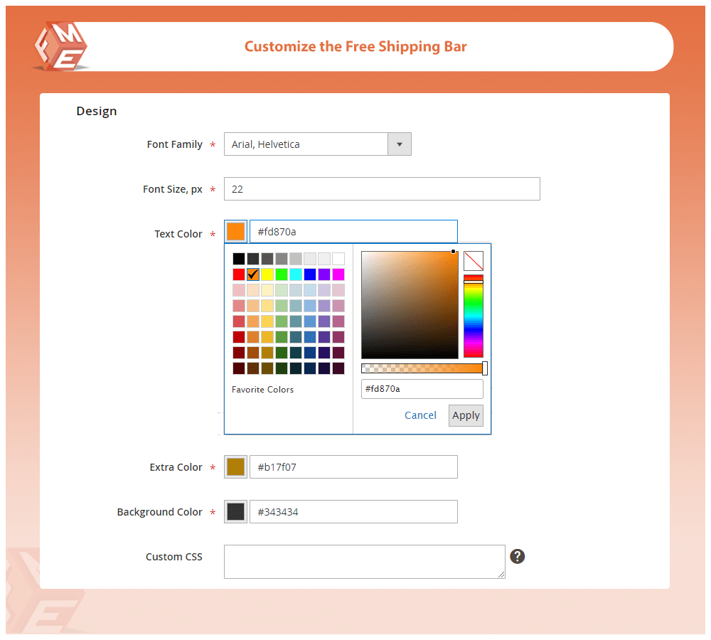 Personalize Free Shipping Bar