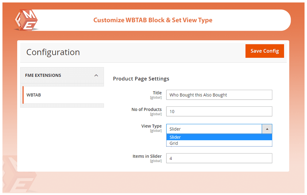Customize WBTAB Block & Set View Type