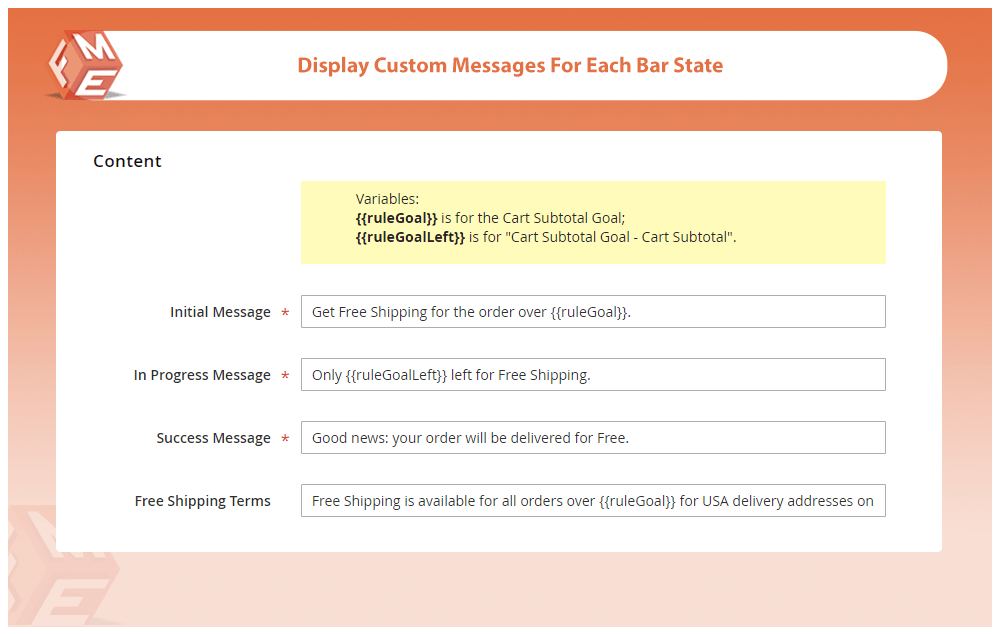 Show Custom Messages For Each Bar State