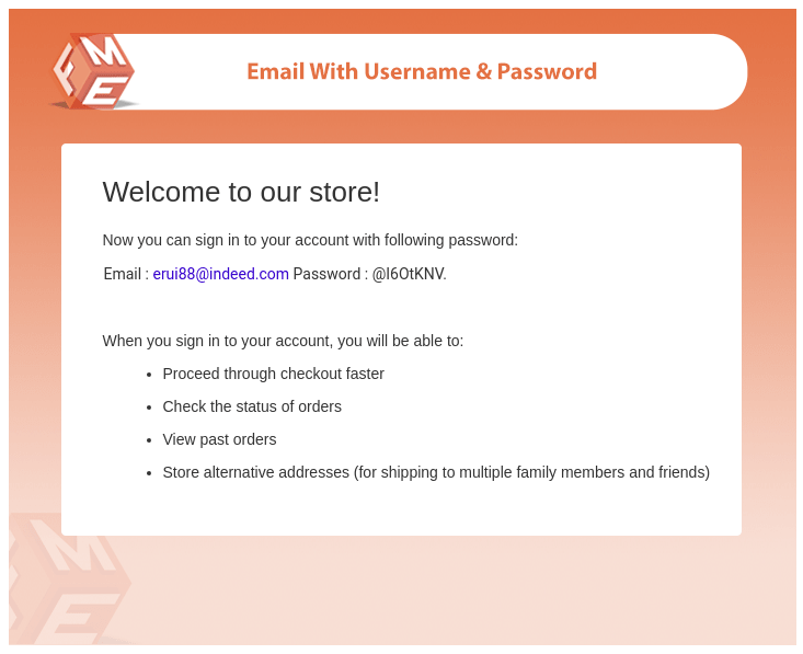 Email With Username & Password