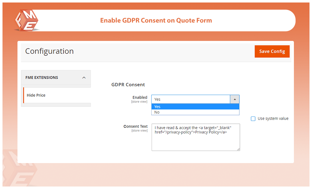 Enable GDPR Consent on Quote Form