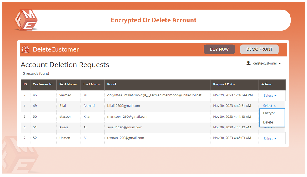 Encrypt Or Delete Account