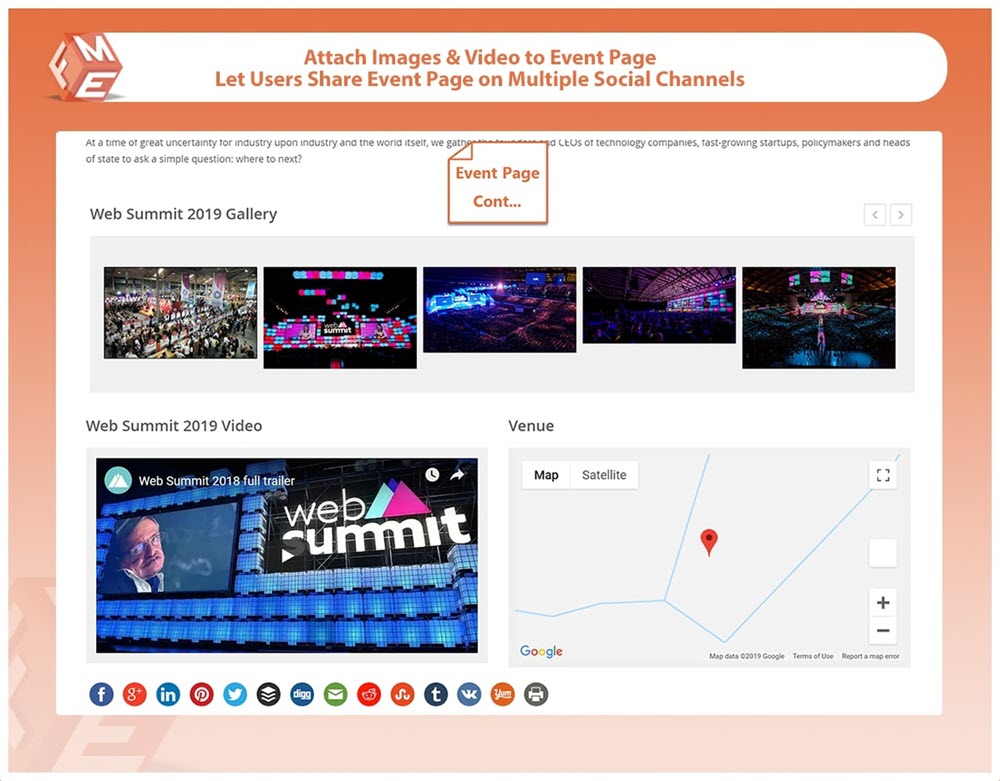 Attach Image Gallery & Videos to Event Page