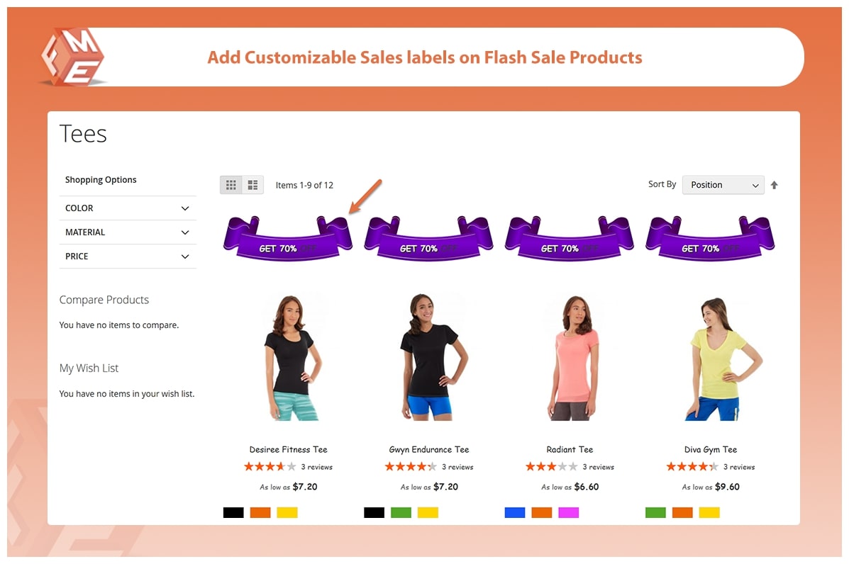 Flash Sale Label on Category Page