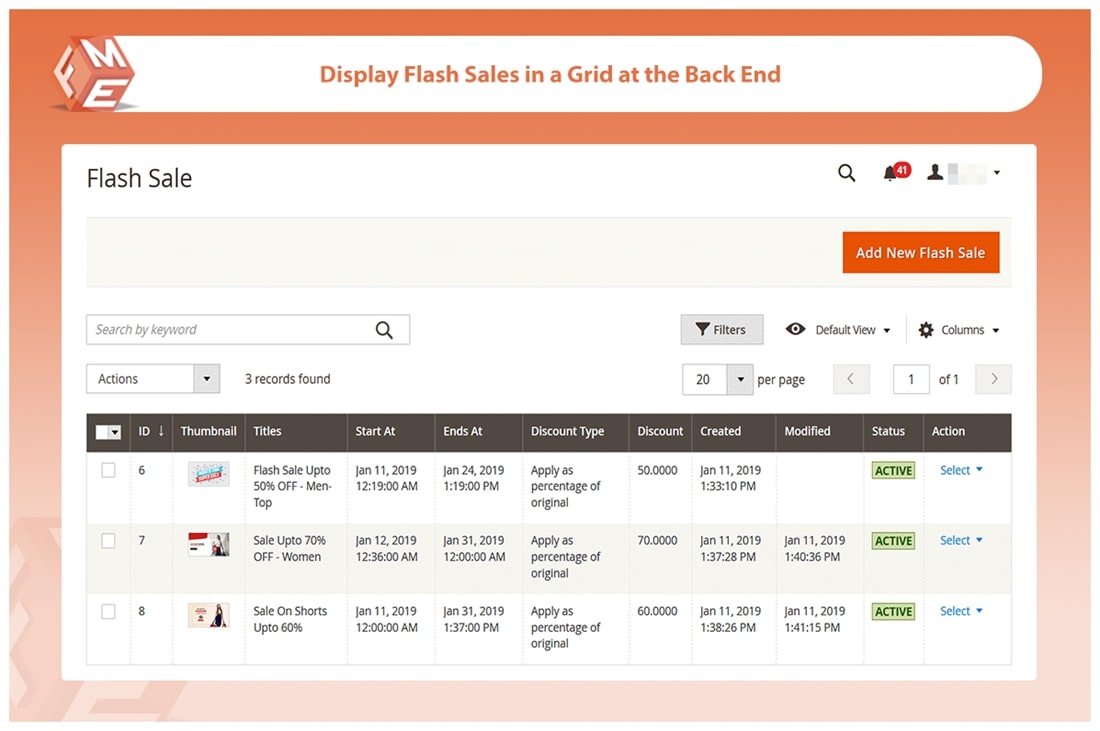 Manage Flash Sales in a Single Grid     