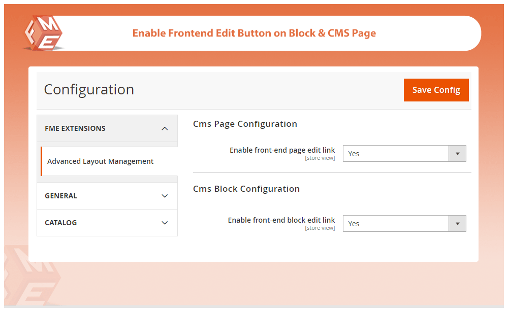 Enable Frontend Edit Button on Block & CMS Page