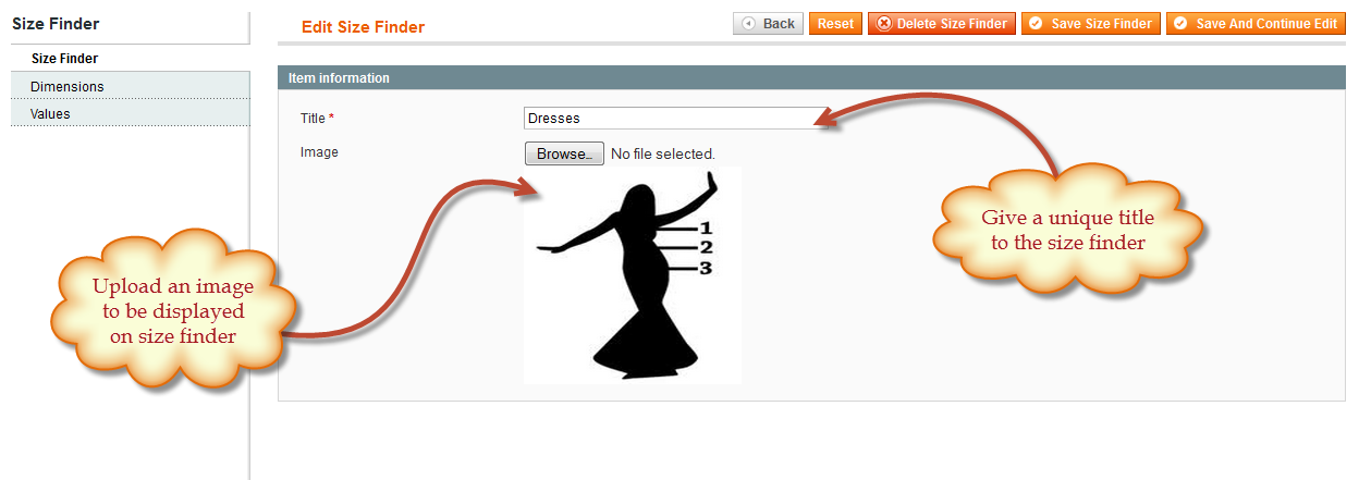Magento Find Your Size