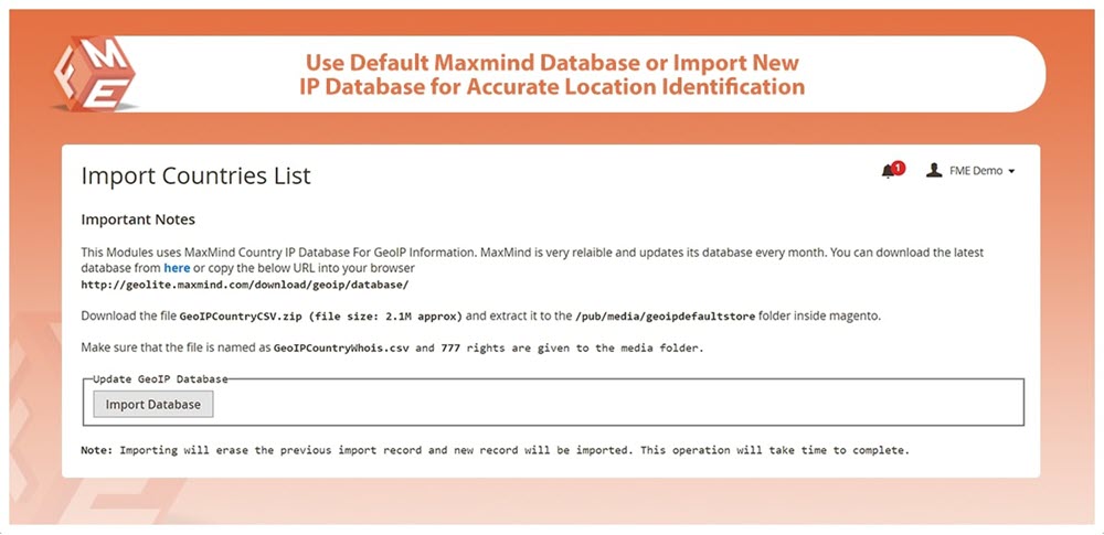 Import GeoIP Database
