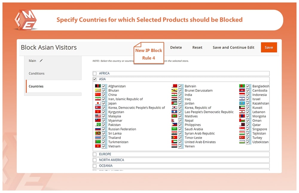 Uses Maxmind Database to Block Countries