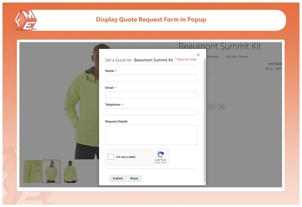 Attractive PopUp for Quote Form