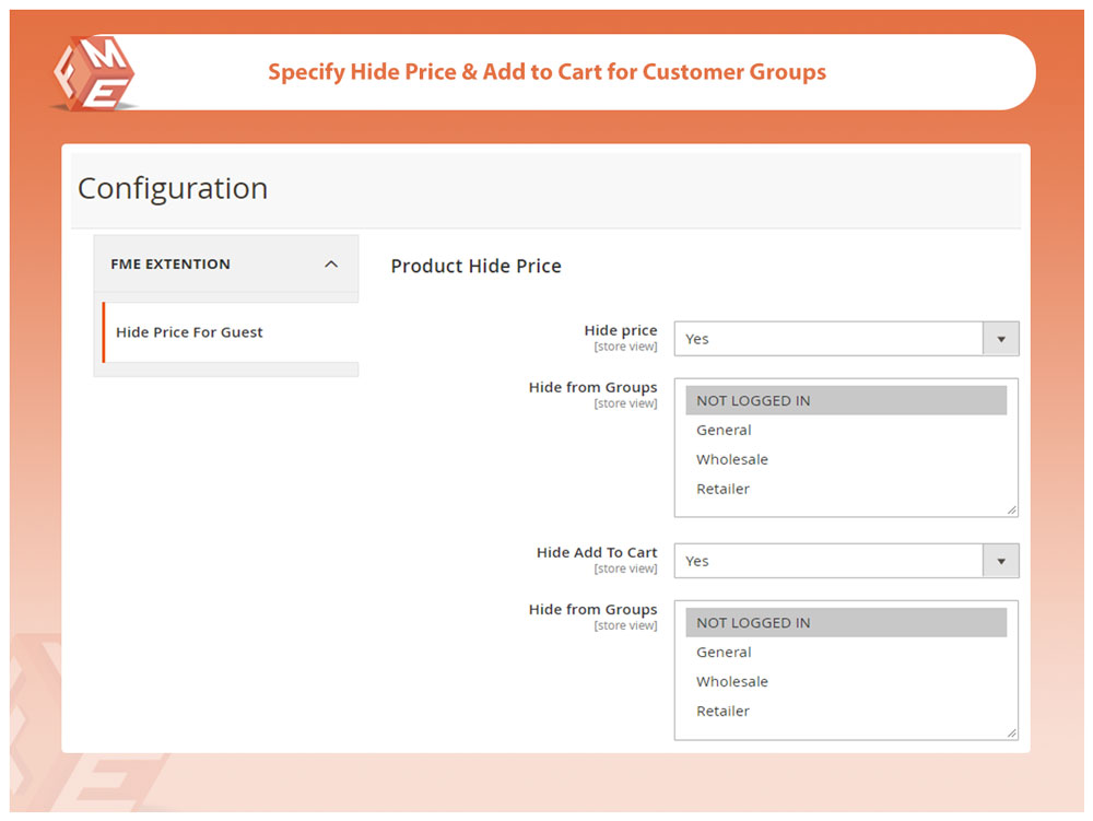 Hide Price for Guest Customer Group