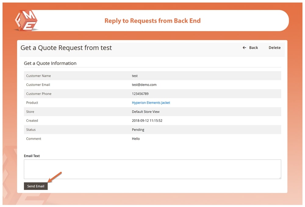Reply to Requests from Backend