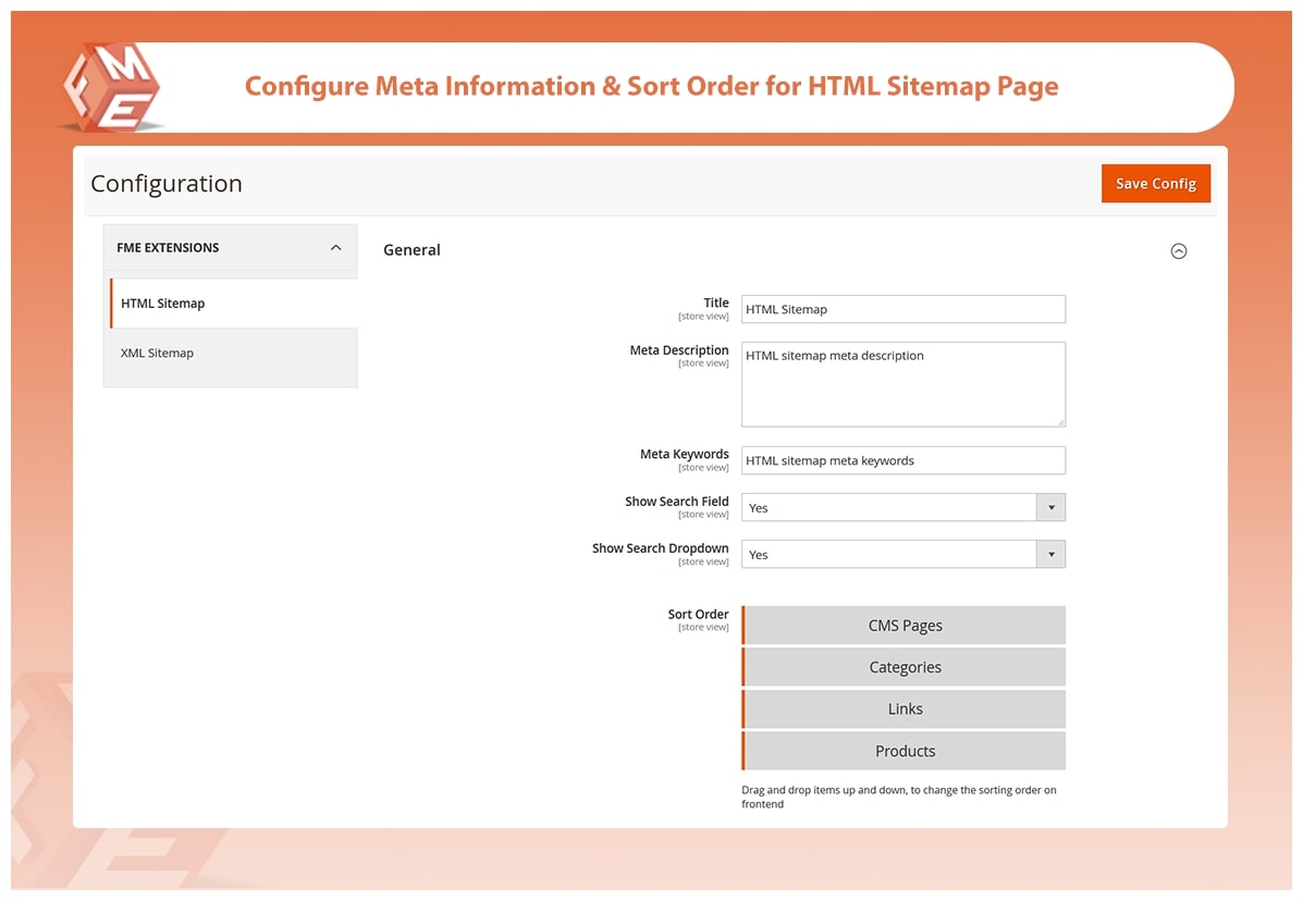 Customize HTML Sitemap